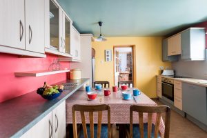 A kitchen in one of our cottage getaways Wales where families enjoy breaks away in Wales