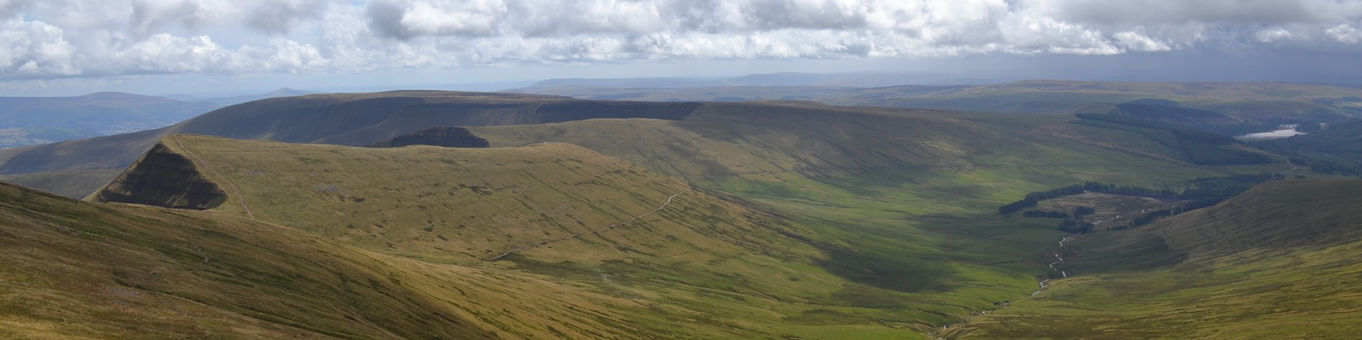 The Welsh Hills from the sky near our luxury gower cottages and holiday homes in brecon